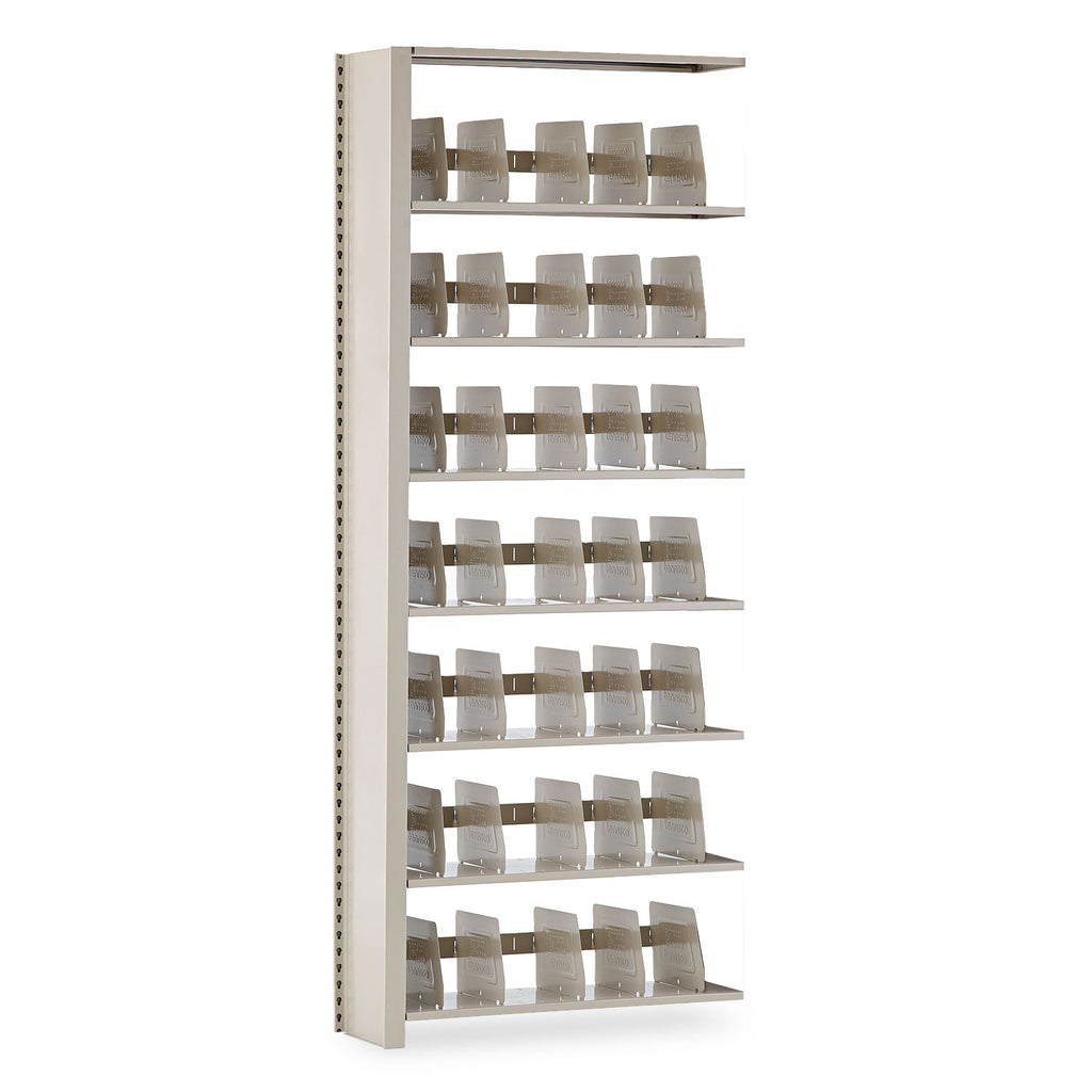Snap-Together Seven-Shelf Closed Add-On Unit, Steel, 36w x 12d x 88h, Sand - 