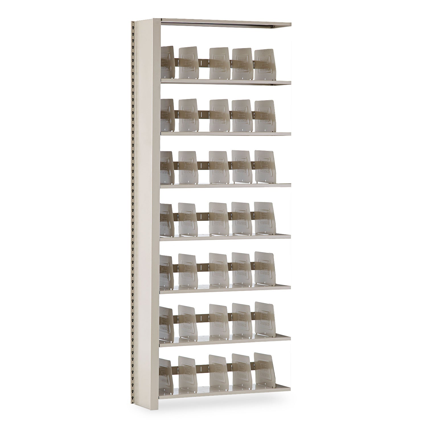 Snap-Together Seven-Shelf Closed Add-On Unit, Steel, 36w x 12d x 88h, Sand - 