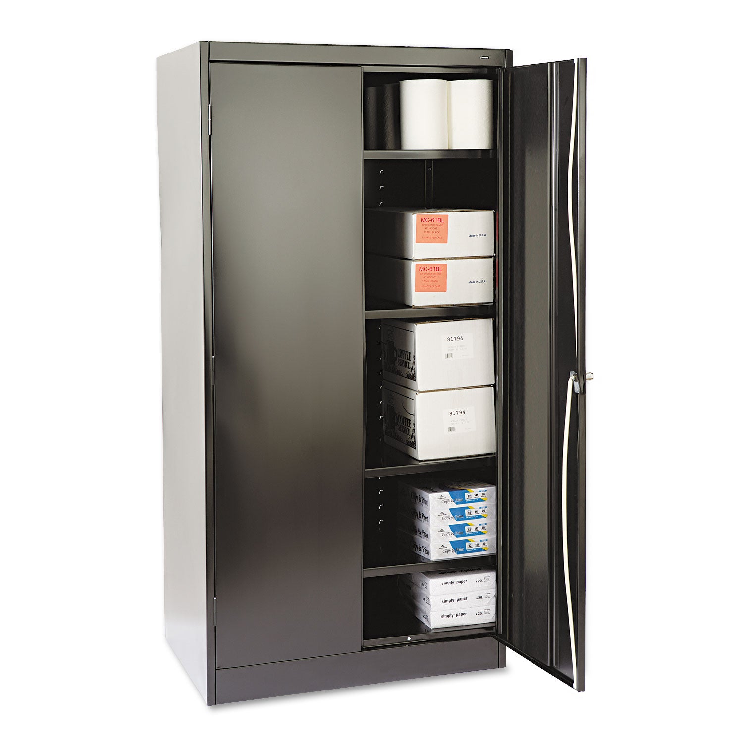 72" High Standard Cabinet (Unassembled), 36w x 24d x 72h, Black - 