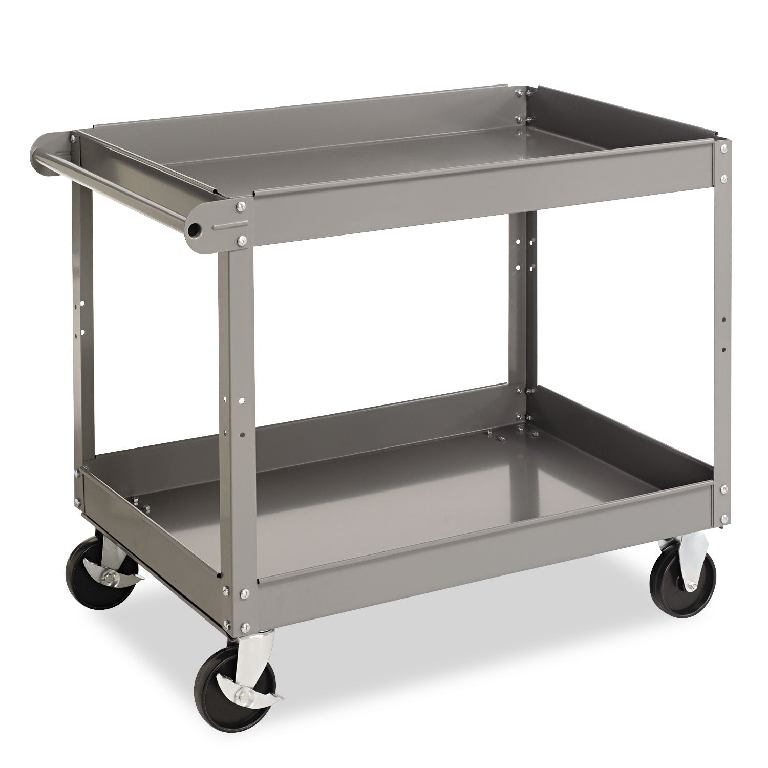 Two-Shelf Metal Cart, Metal, 2 Shelves, 500 lb Capacity, 24" x 36" x 32", Gray - 