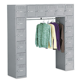 Sixteen Box Compartments and Coat Bar, 72w x 18d x 72h, Medium Gray - 