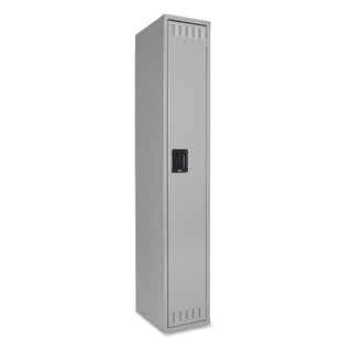 Single-Tier Locker, One Locker with Hat Shelf and Coat Rod, 12w x 18d x 72h, Medium Gray - 