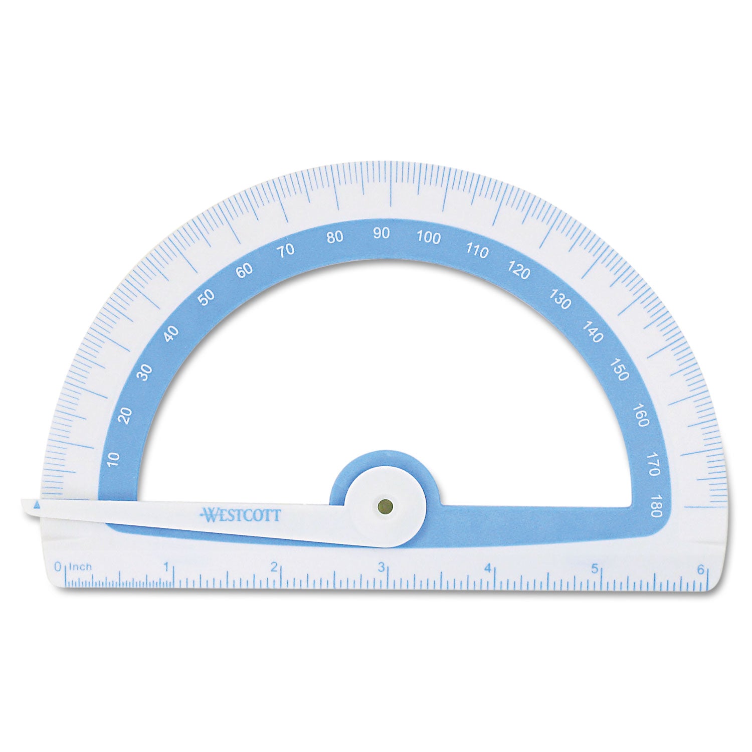 Soft Touch School Protractor with Antimicrobial Product Protection, Plastic, 6" Ruler Edge, Assorted Colors - 