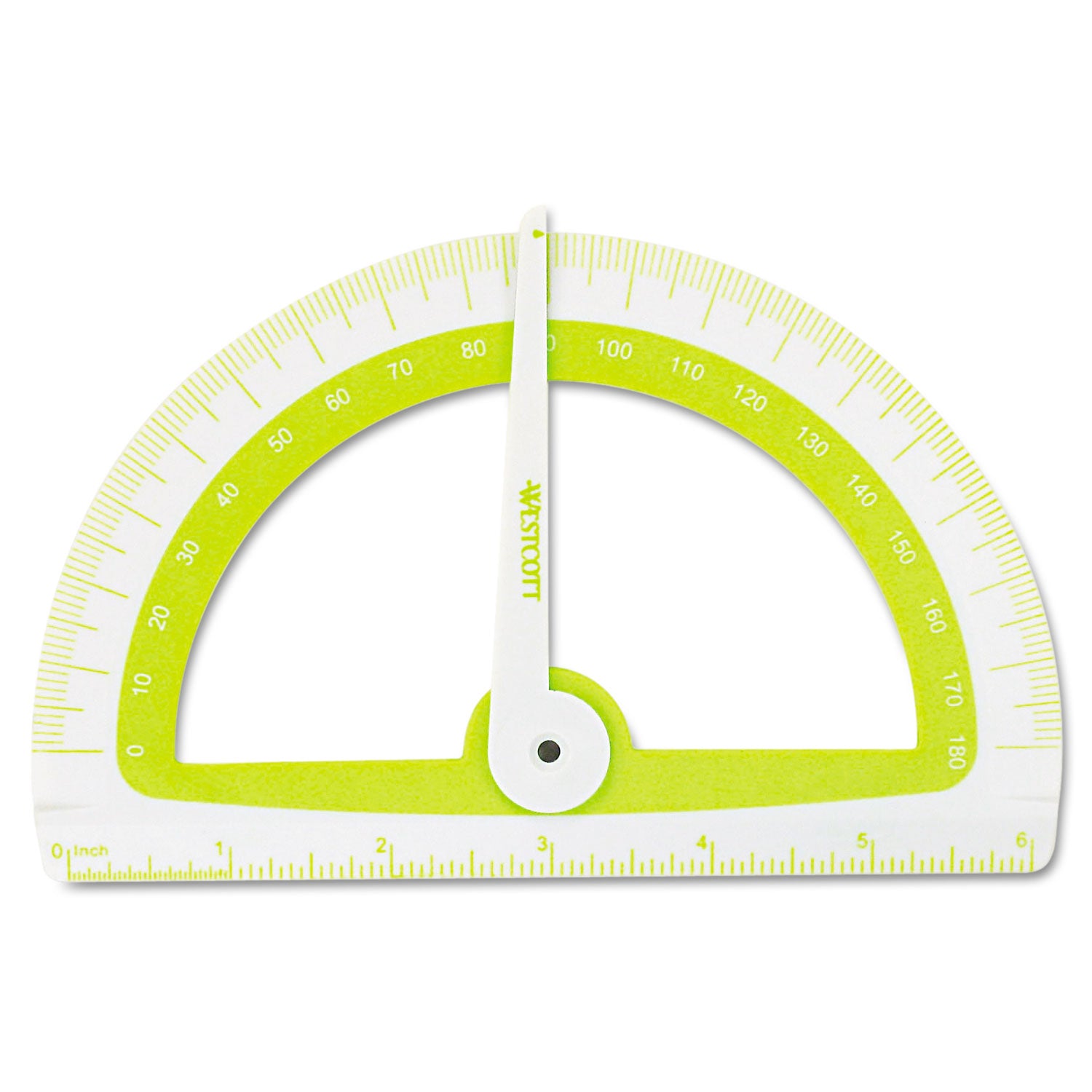 Soft Touch School Protractor with Antimicrobial Product Protection, Plastic, 6" Ruler Edge, Assorted Colors - 