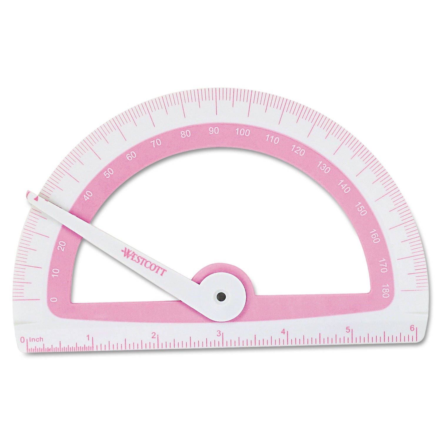 Soft Touch School Protractor with Antimicrobial Product Protection, Plastic, 6" Ruler Edge, Assorted Colors - 