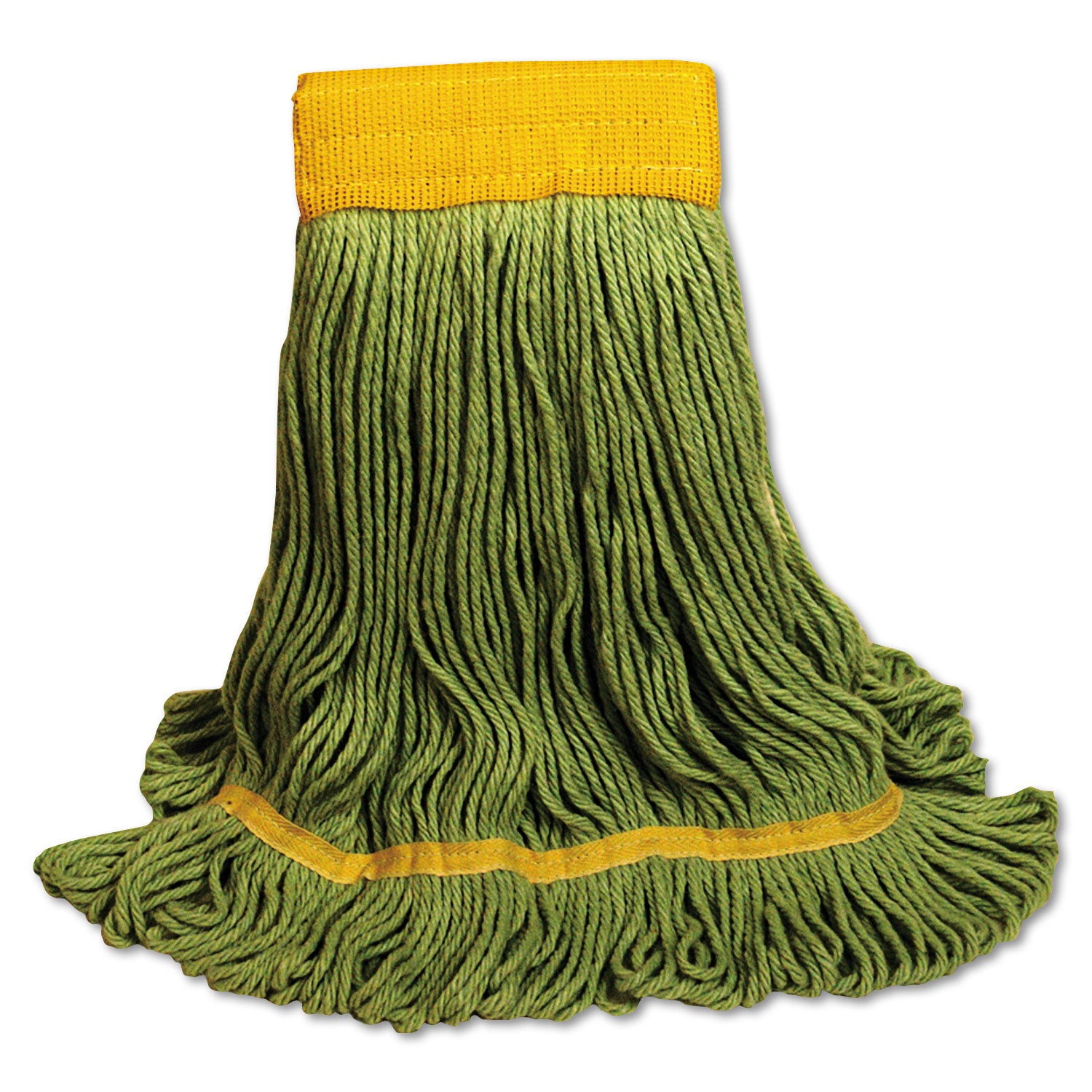 EcoMop Looped-End Mop Head, Recycled Fibers, Large Size, Green - 