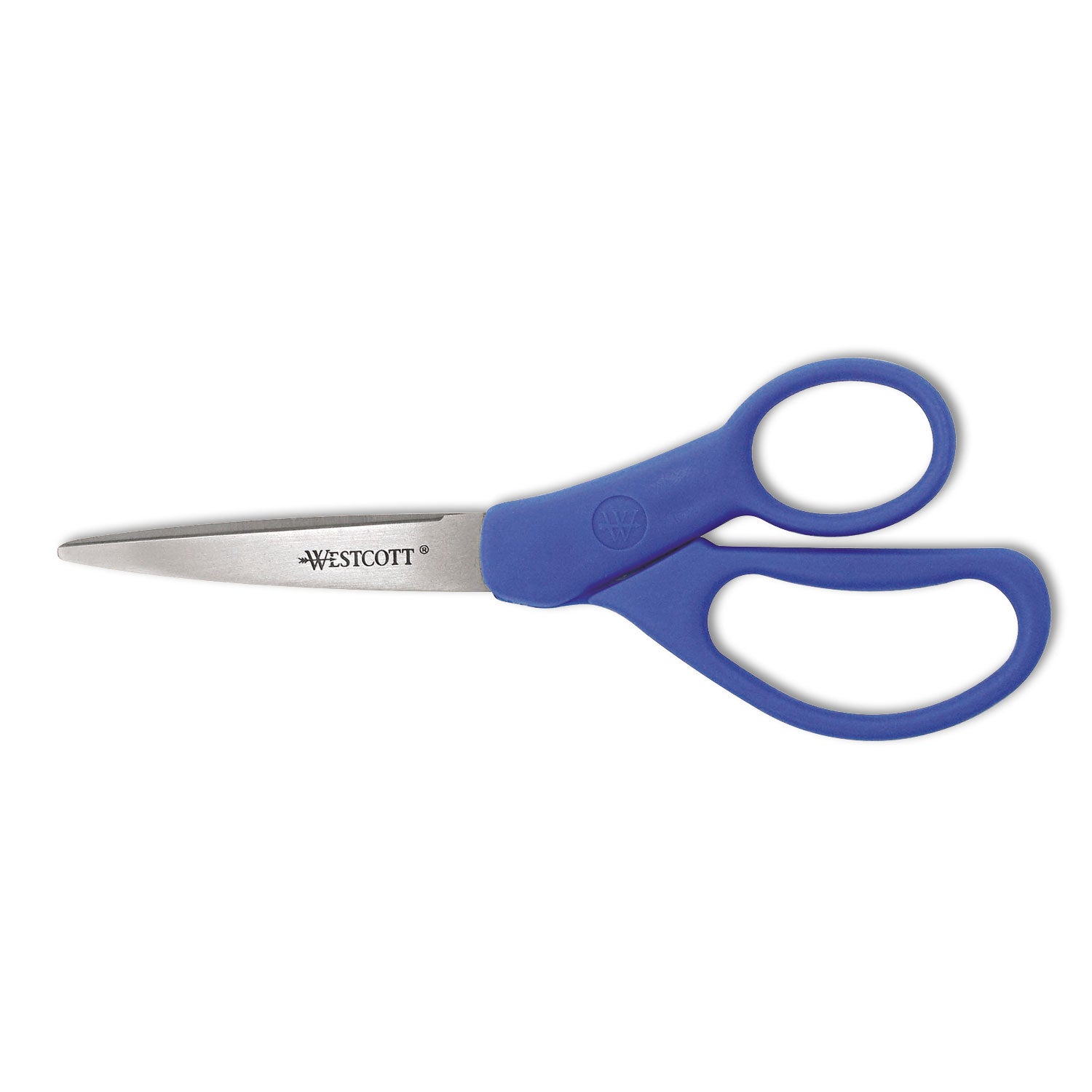 Preferred Line Stainless Steel Scissors, 7" Long, 3.25" Cut Length, Blue Offset Handle - 