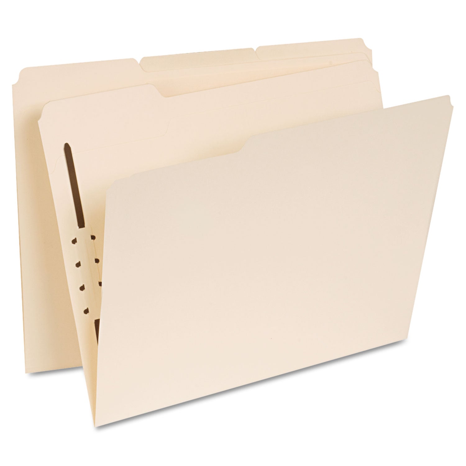 Reinforced Top Tab Fastener Folders, 0.75" Expansion, 1 Fastener, Letter Size, Manila Exterior, 50/Box - 