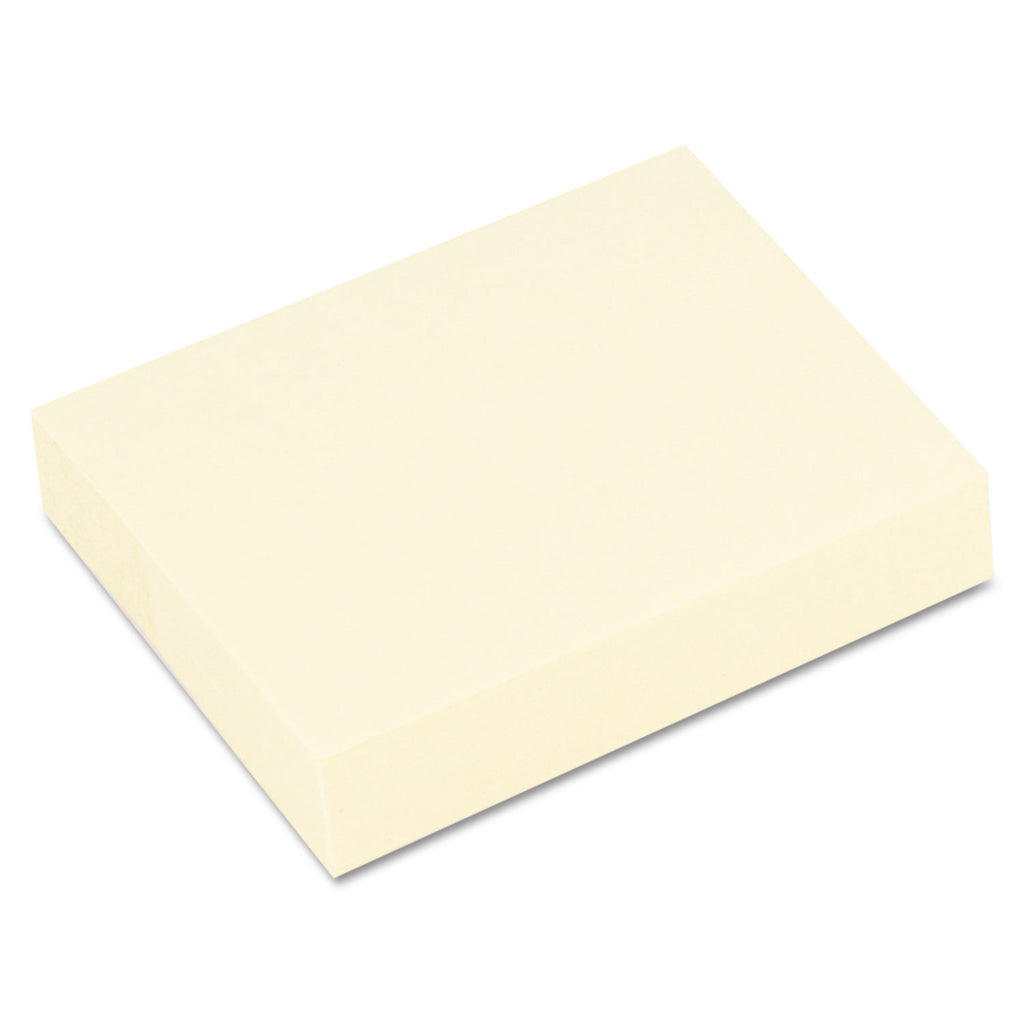 Recycled Self-Stick Note Pads, 1.5" x 2", Yellow, 100 Sheets/Pad, 12 Pads/Pack - 