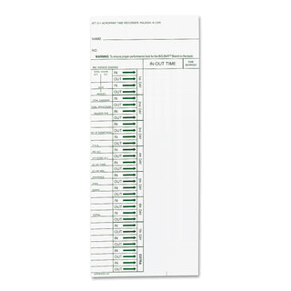 Time Clock Cards for Acroprint ATT310, One Side, 4 x 10, 200/Pack - 