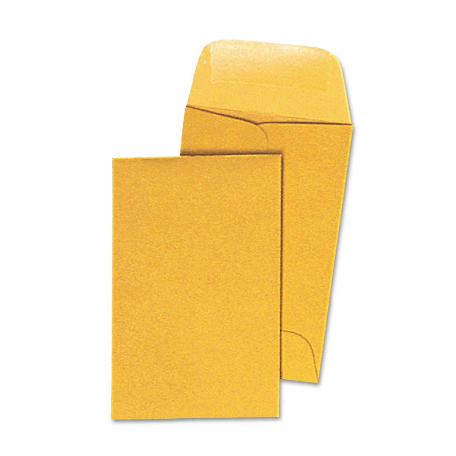 Kraft Coin Envelope, #1, Round Flap, Gummed Closure, 2.25 x 3.5, Light Brown Kraft, 500/Box - 