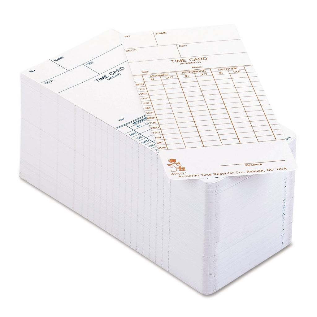 Time Clock Cards for Acroprint ATR120, Two Sides, 3.5 x 7, 250/Pack
