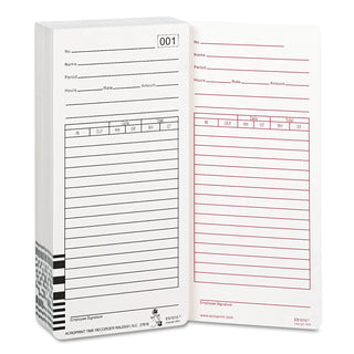 Time Clock Cards for Acroprint ES1000, Two Sides, 3.5 x 7, 100/Pack - 