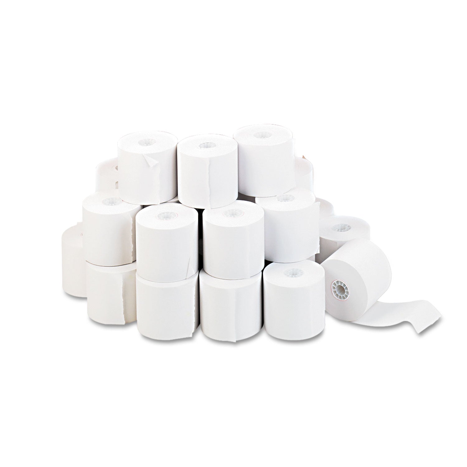 Impact and Inkjet Print Bond Paper Rolls, 0.5" Core, 2.25" x 130 ft, White, 100/Carton - 