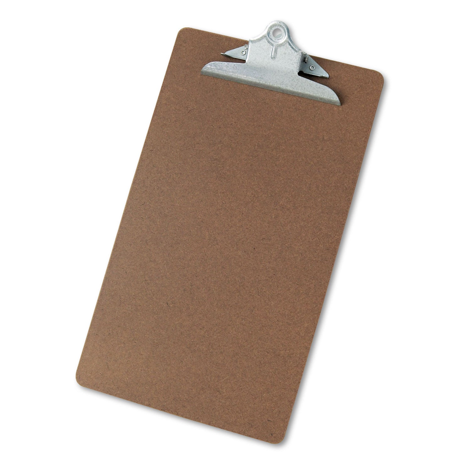 Hardboard Clipboard, 1.25" Clip Capacity, Holds 8.5 x 14 Sheets, Brown - 