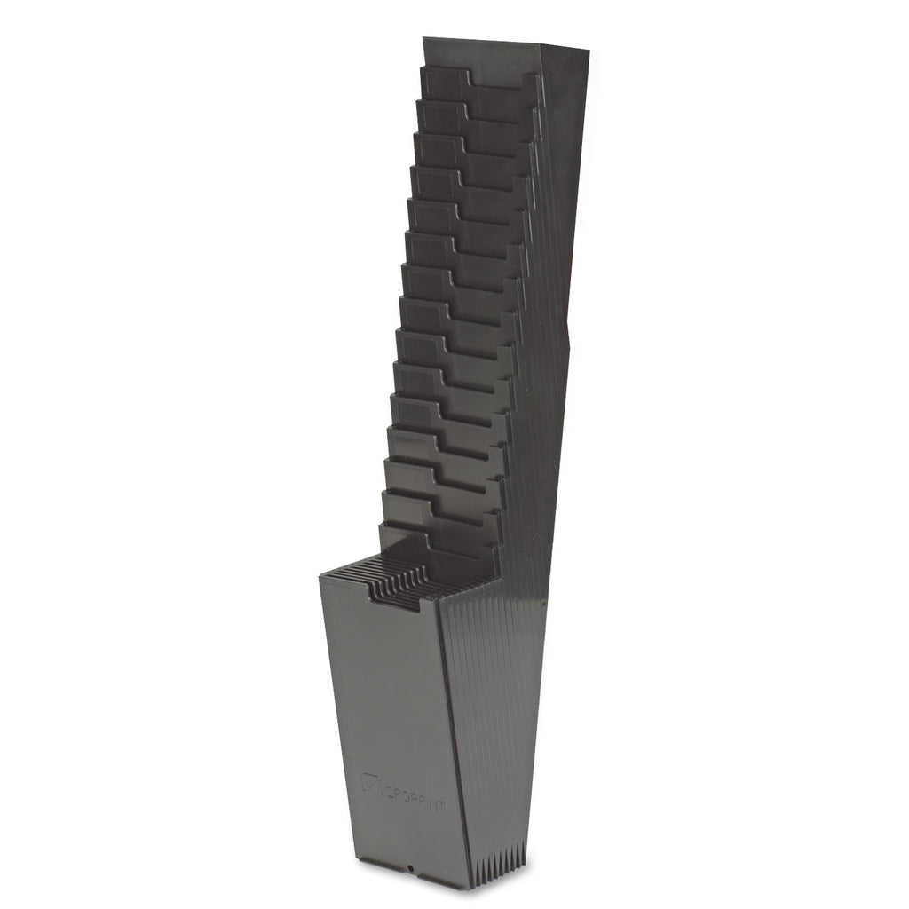 Time Card Rack, 25 Pockets, Plastic, Black - 
