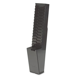 Time Card Rack, 25 Pockets, Plastic, Black - 