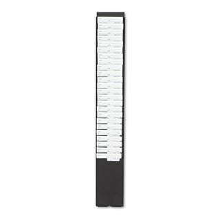 Time Card Rack, 25 Pockets, Plastic, Black - 
