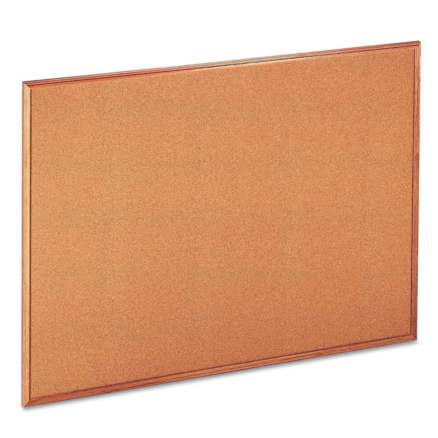 Cork Board with Oak Style Frame, 48 x 36, Tan Surface - 