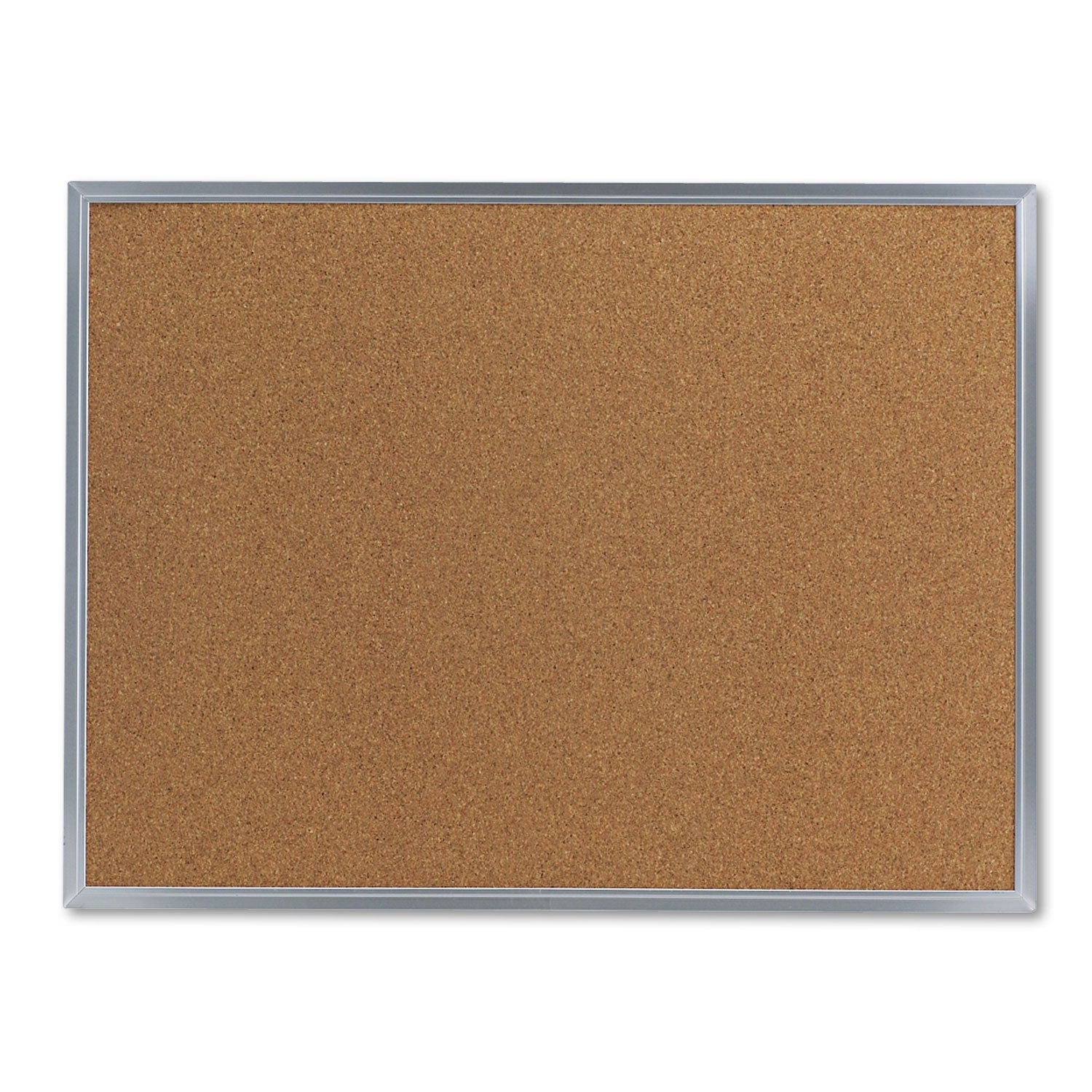 Cork Bulletin Board, 24 x 18, Tan Surface, Aluminum Frame - 
