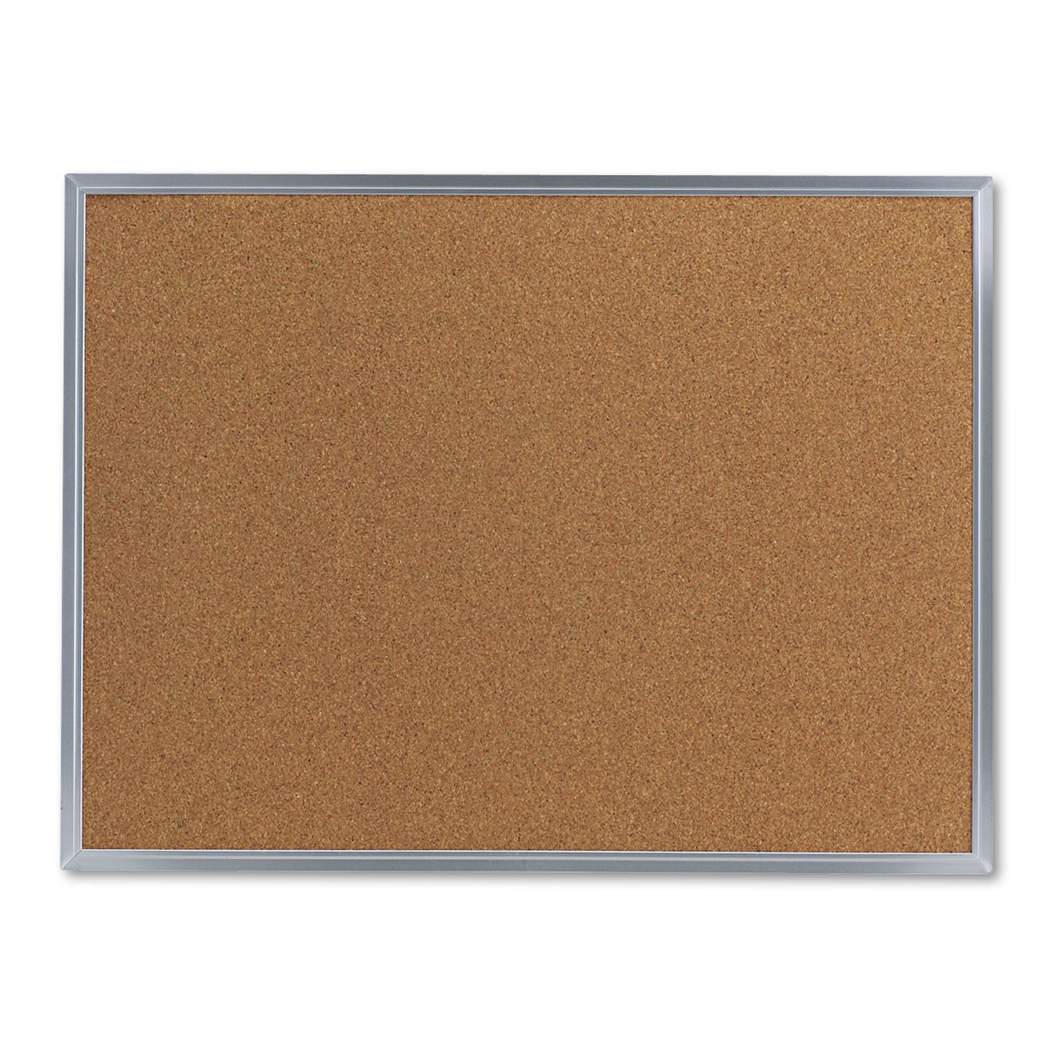 Cork Bulletin Board, 24 x 18, Tan Surface, Aluminum Frame - 