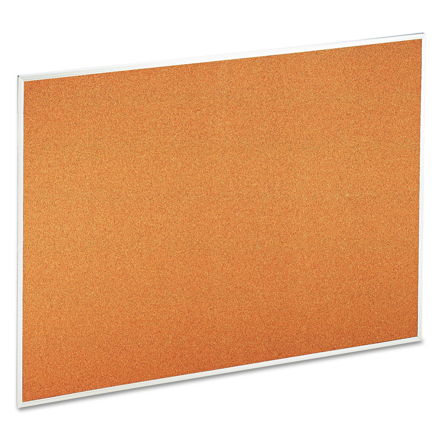 Cork Bulletin Board, 48 x 36, Tan Surface, Aluminum Frame - 