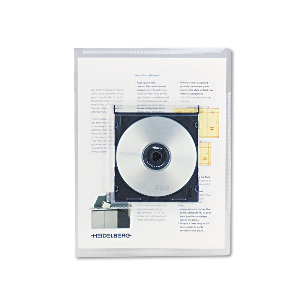 Transparent Deluxe Locking Project Files with CD-ROM Holder, Letter Size, Clear, 25/Pack - 