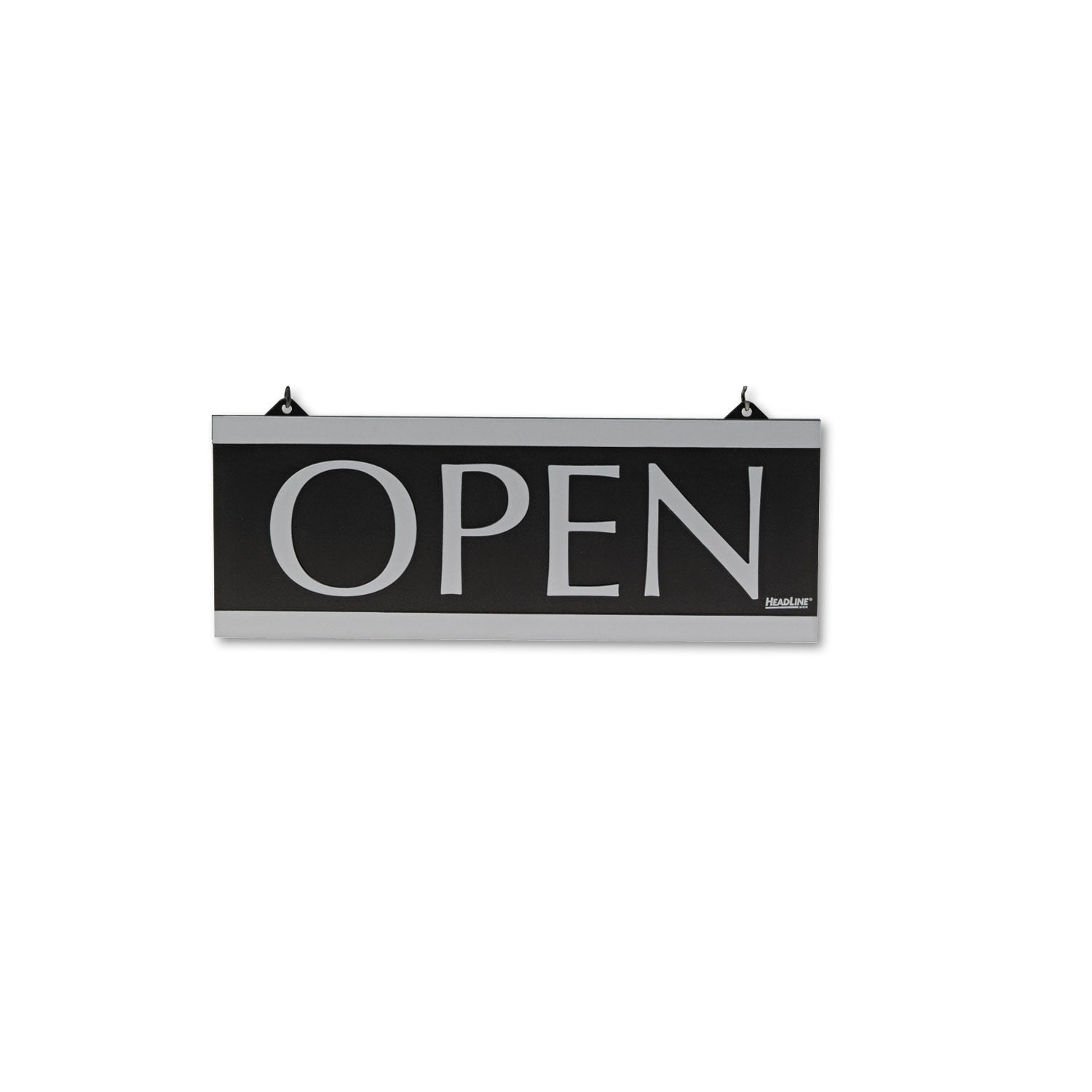 Century Series Reversible Open/Closed Sign, w/Suction Mount, 13 x 5, Black - 