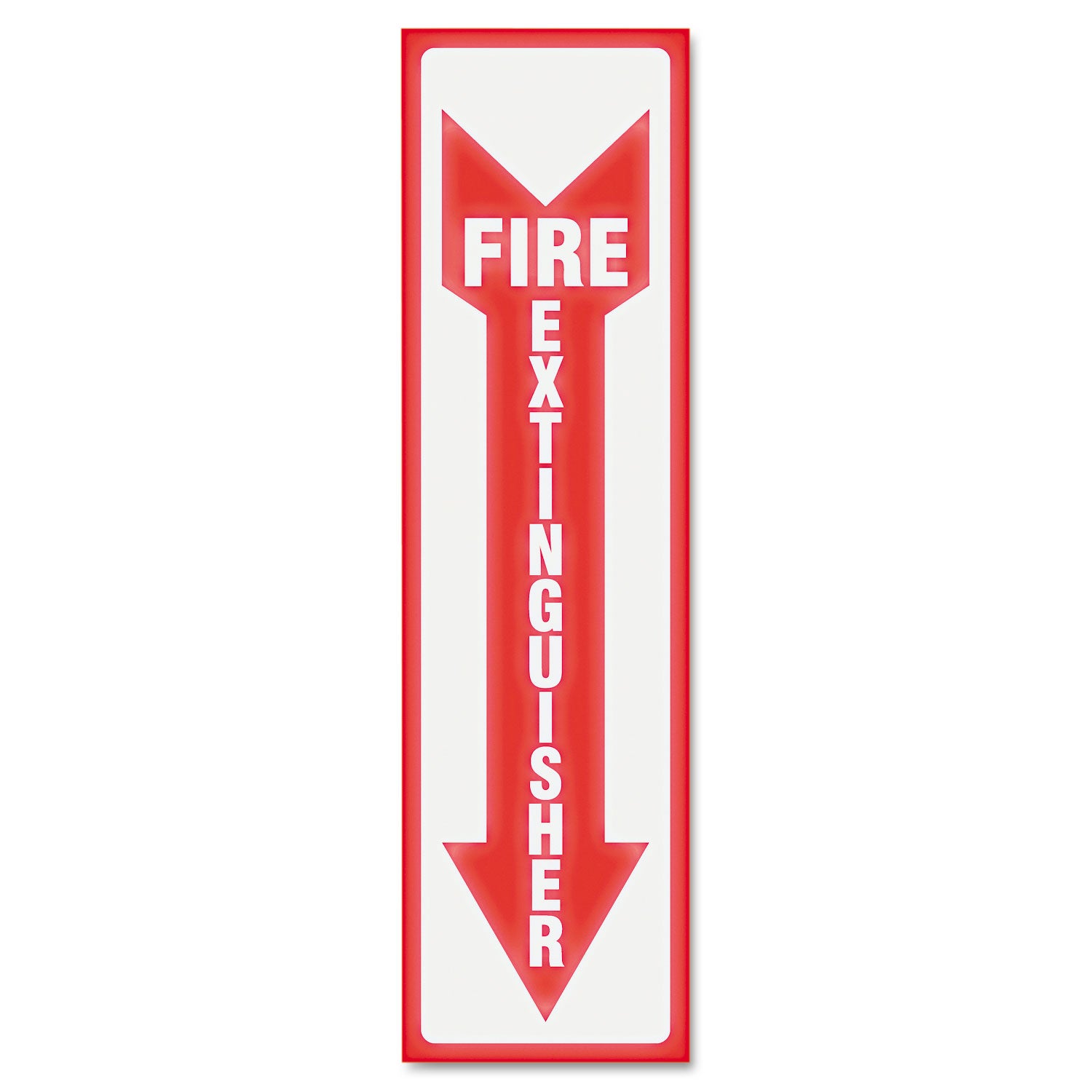 Glow In The Dark Sign, 4 x 13, Red Glow, Fire Extinguisher - 