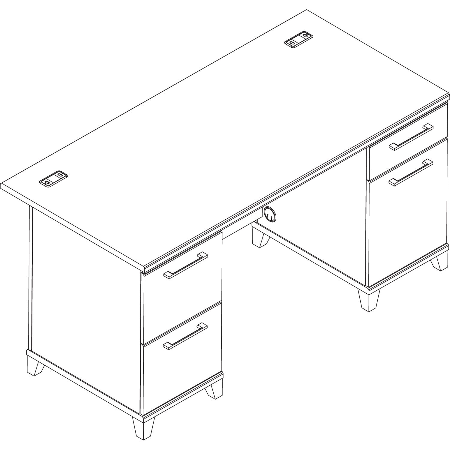 Enterprise Collection Double Pedestal Desk, 60" X 28.63" X 29.75", Harvest Cherry, (box 1 Of 2) - 