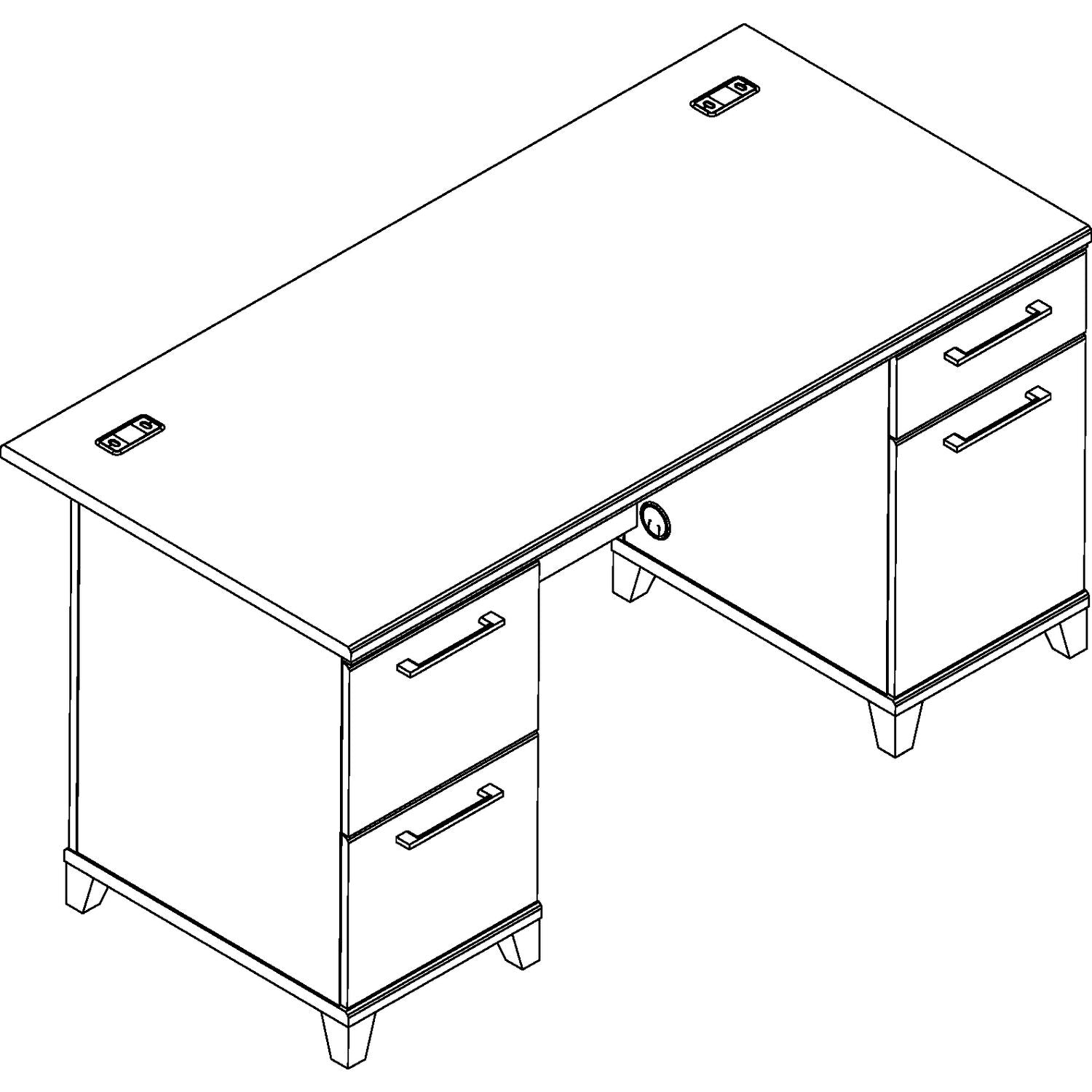 Enterprise Collection Double Pedestal Desk, 60" X 28.63" X 29.75", Harvest Cherry, (box 2 Of 2) - 