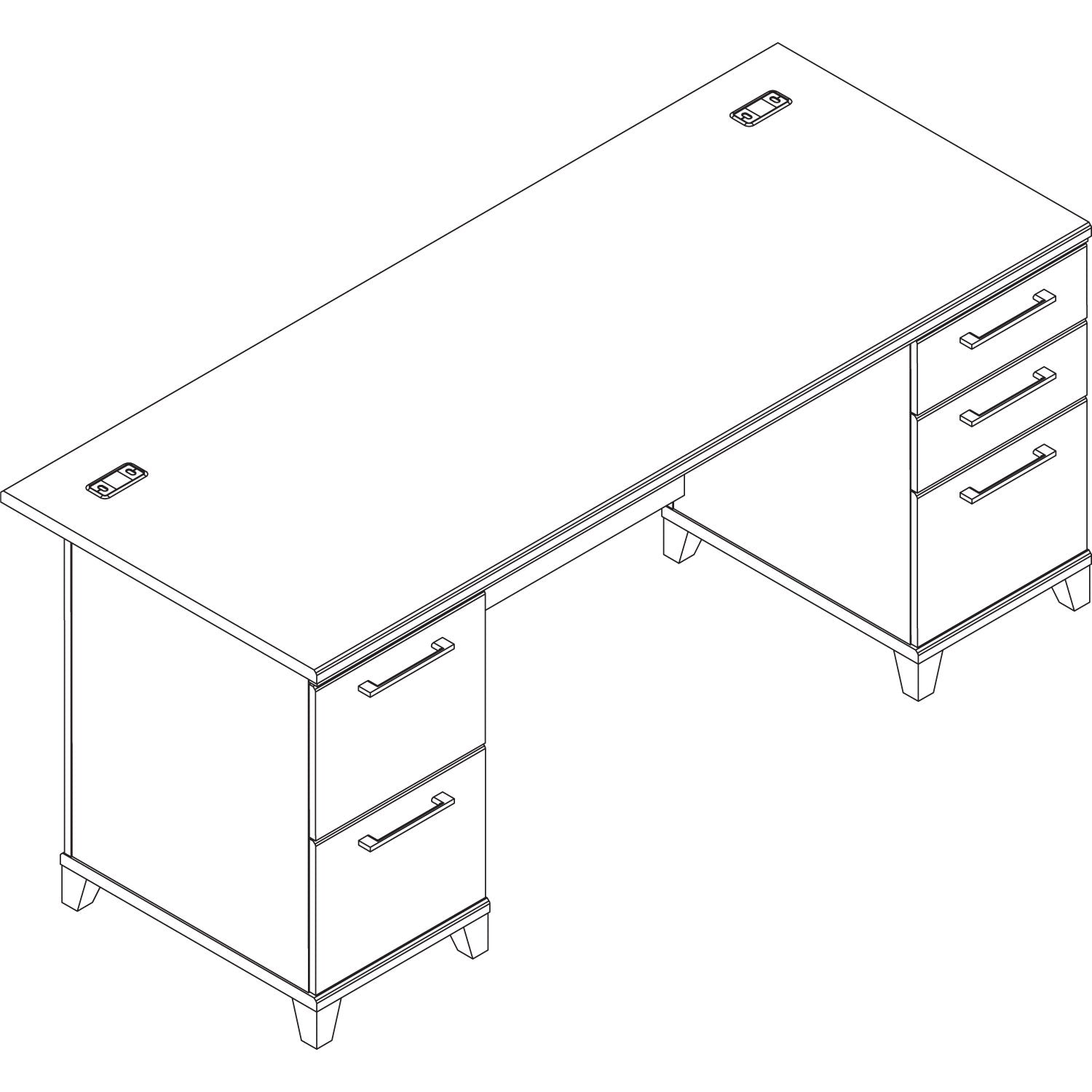 Enterprise Collection Double Pedestal Desk, 70.13" X 28.63" X 29.75", Harvest Cherry, (box 2 Of 2) - 