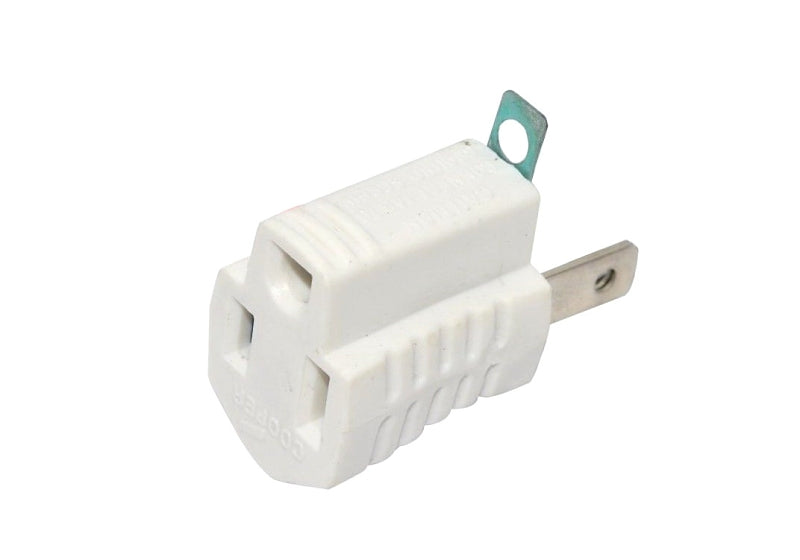 eaton-419w-outlet-adapter-with-grounding-lug-2-pole-15-a-125-v-1-outlet-nema-nema-1-15r-white