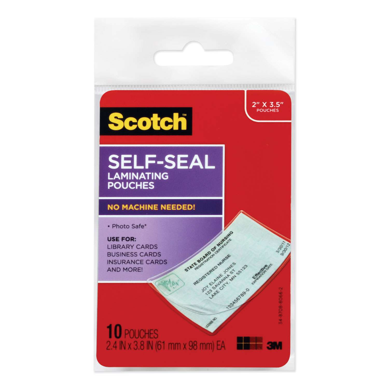 Pouch,Lam,Bus/Id Cd,10/Pk