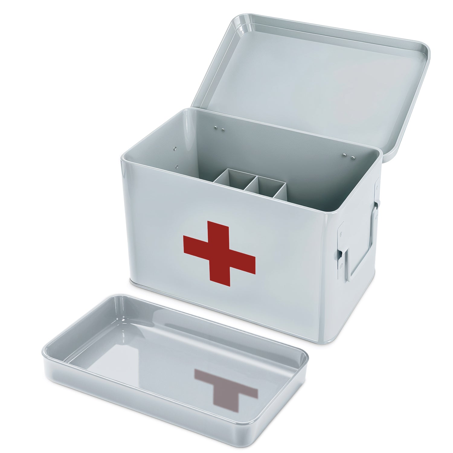 White First Aid Medicine Chest, 9"