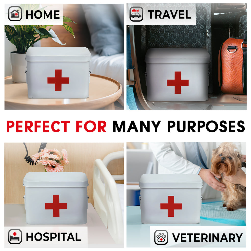 White First Aid Medicine Chest, 9"