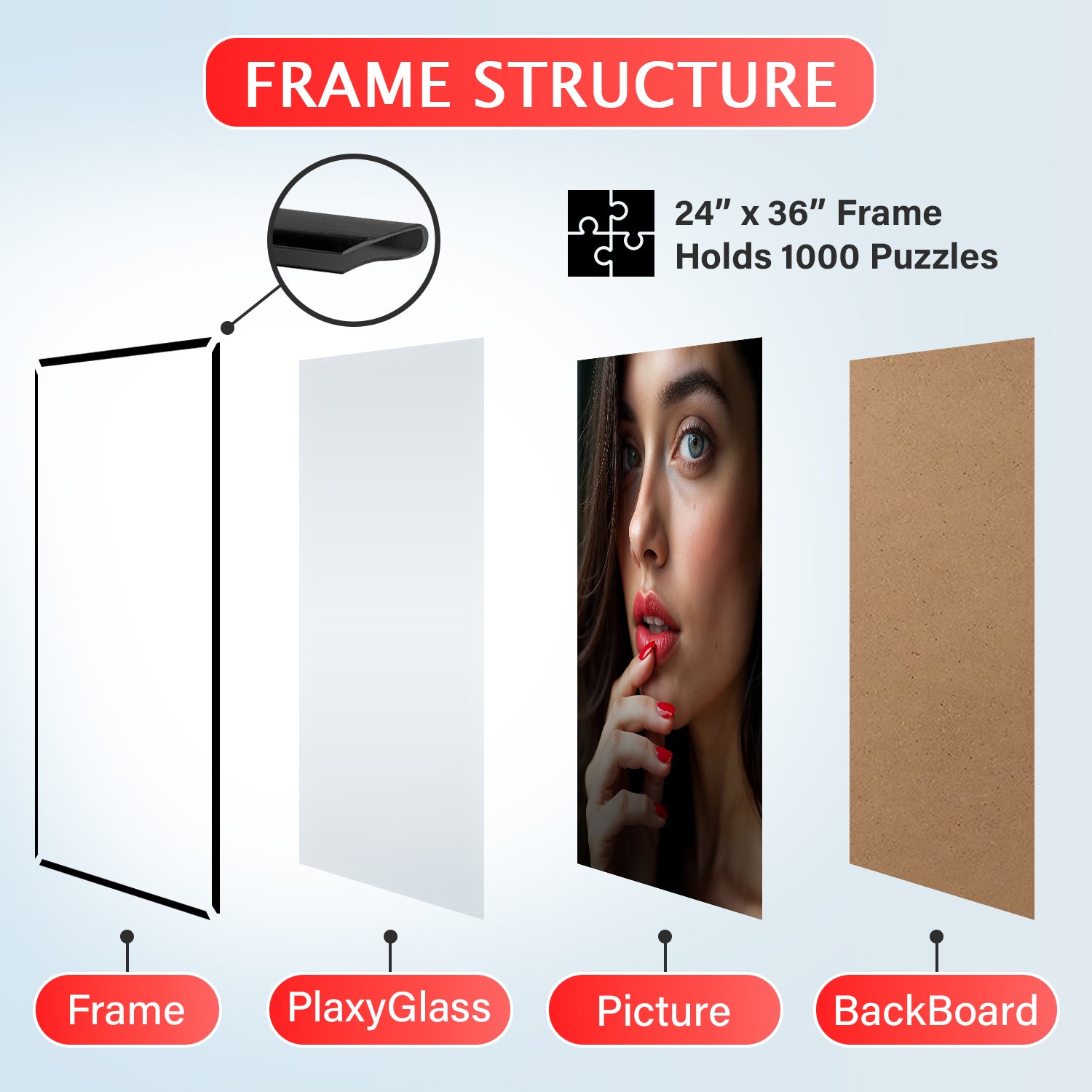 24"W x 36"H Black Stylish Poster Frame