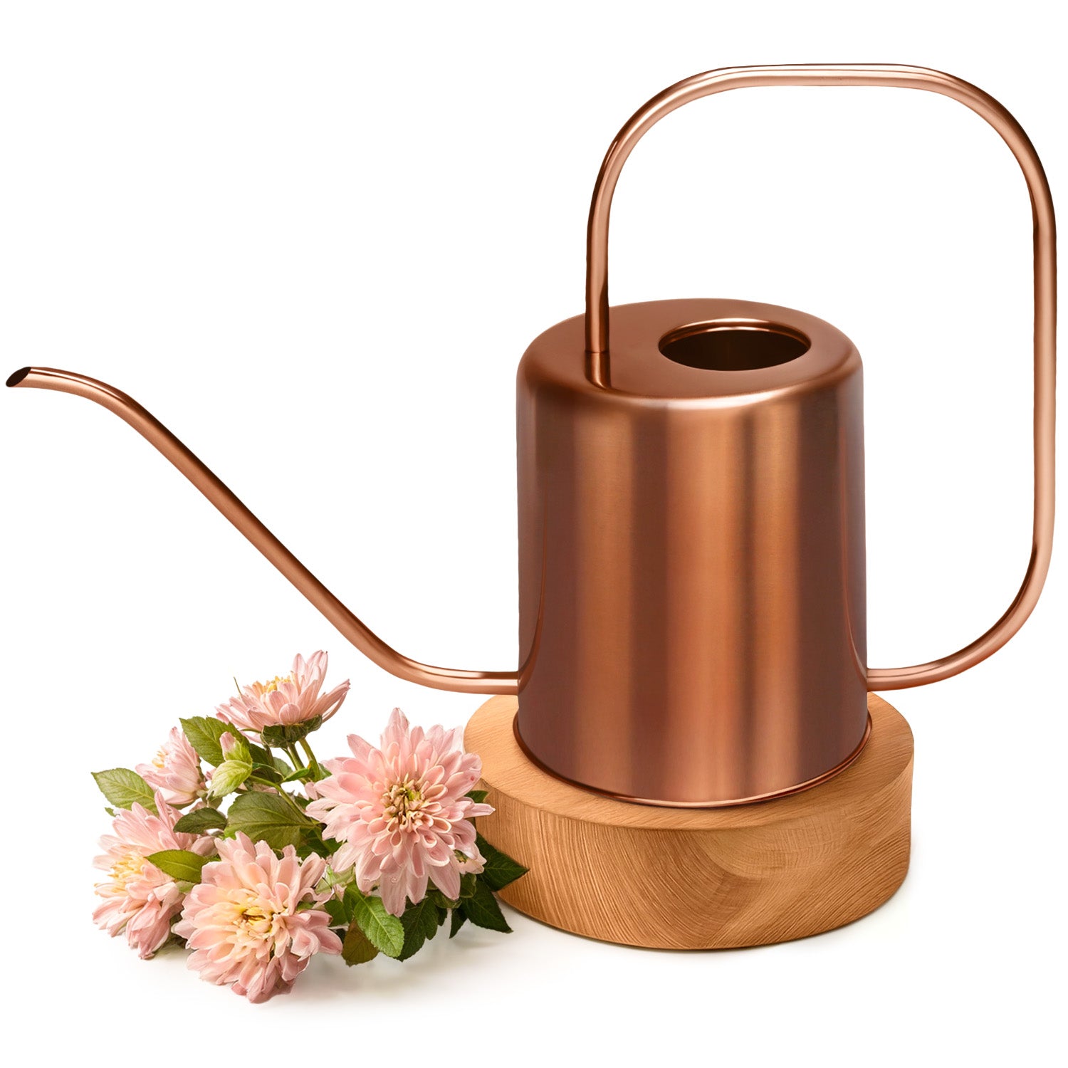 68 oz Rose Gold Stainless Steel Watering Can with Long Spout