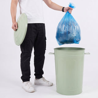 13-Gallon Green Galvanized Steel Round Trash Can with Lid