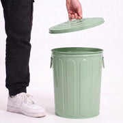 Green 5 Gallon Metal Trash Can with Lid | Rust-Resistant