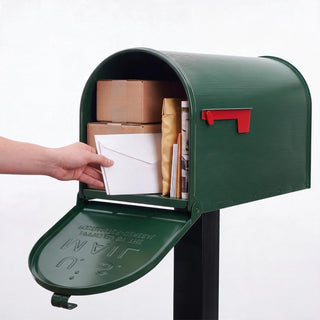 Plexon Jumbo Size Rural Mailbox, 3175 cu-in Capacity, Galvanized Steel, Powder-Coated, 15 in. H x 11.69 in. W x 24.82 in. L (Green, Extra Large)