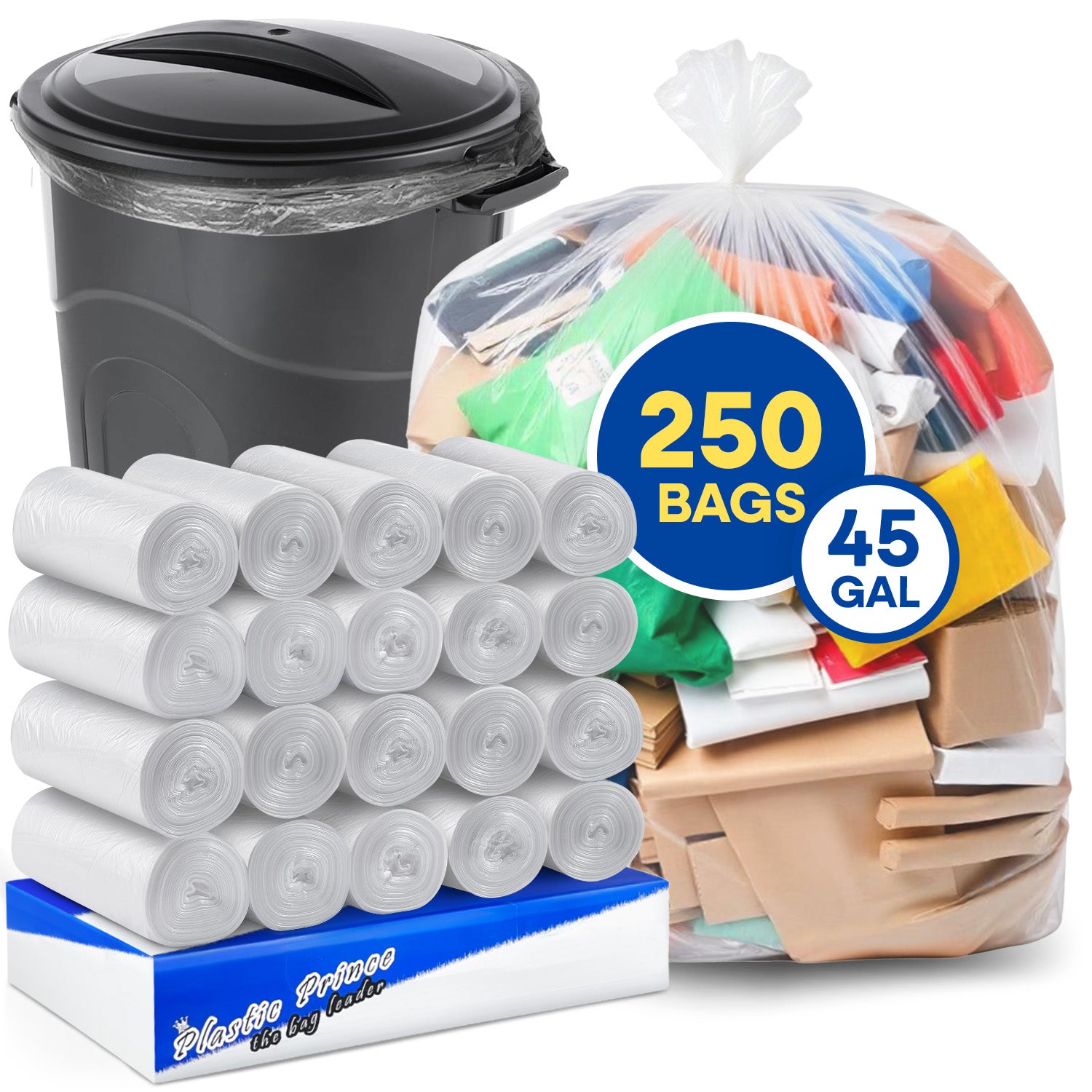 40" x 48", 45 Gal, Clear High-Density Can Liners