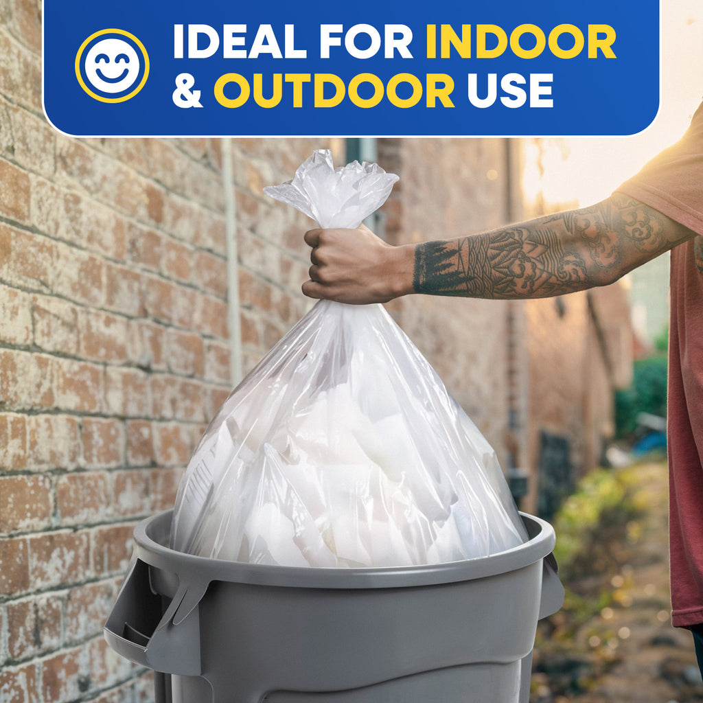 40" x 48", 45 Gal, 22 Mic, Clear High-Density Can Liners, 150/Case
