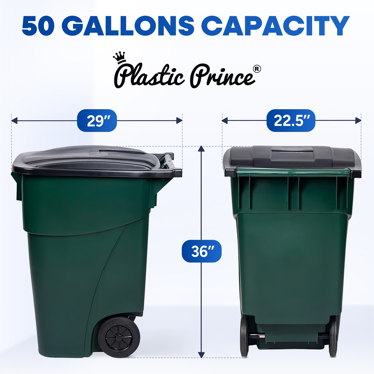 50 Gal Green Rollout Container