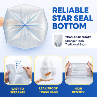30in x 37in, 30 Gallon, 8 Mic, Clear High-Density Can Liners, 500/Case