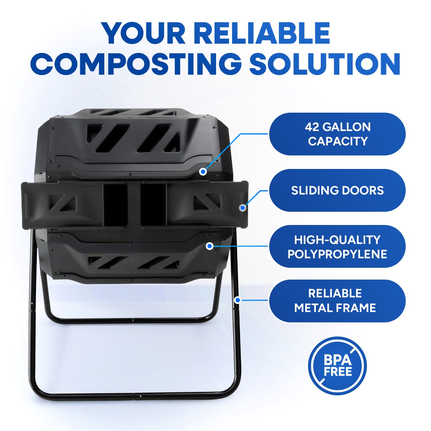 43 Gal Compost Bin, Black