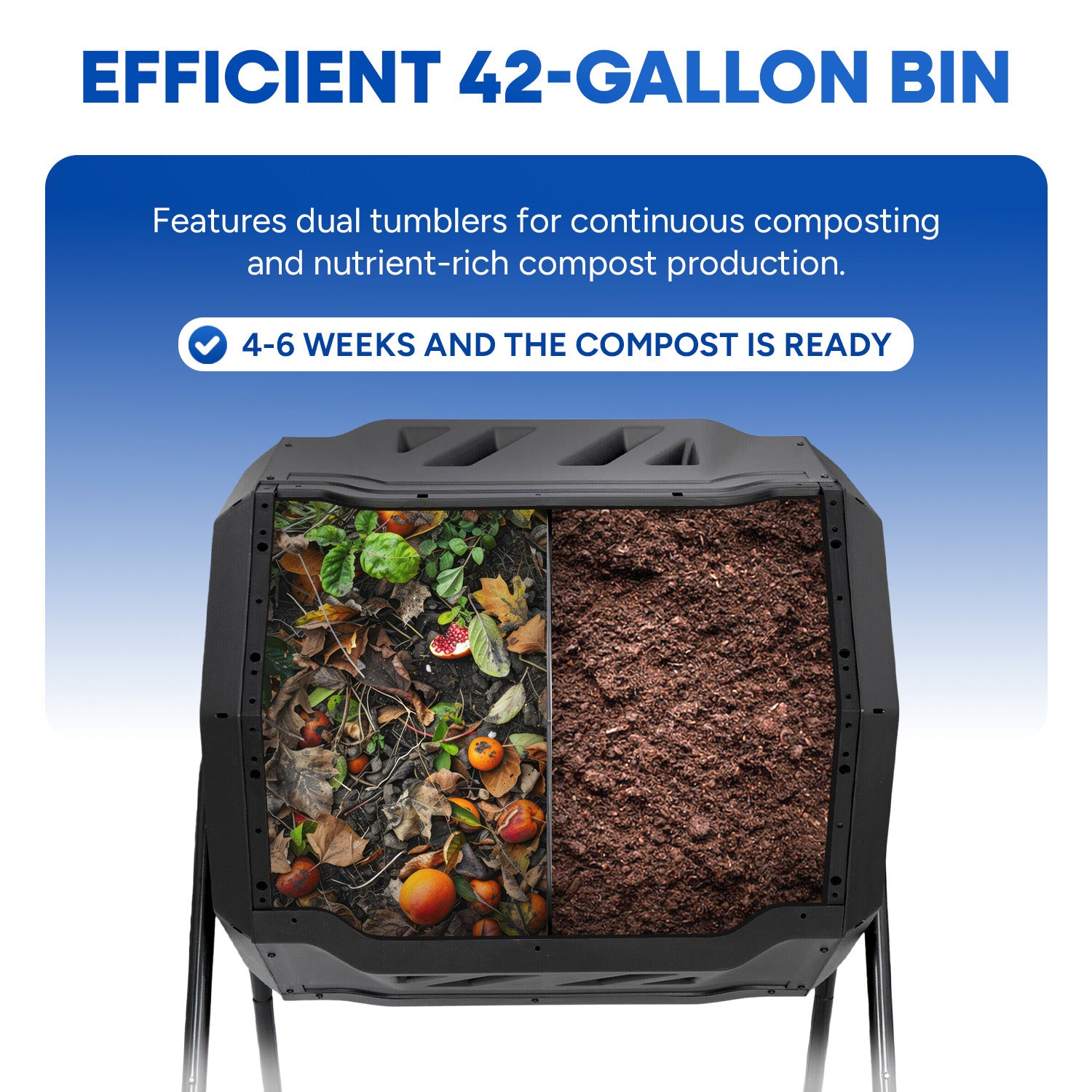 43 Gal Compost Bin, Black