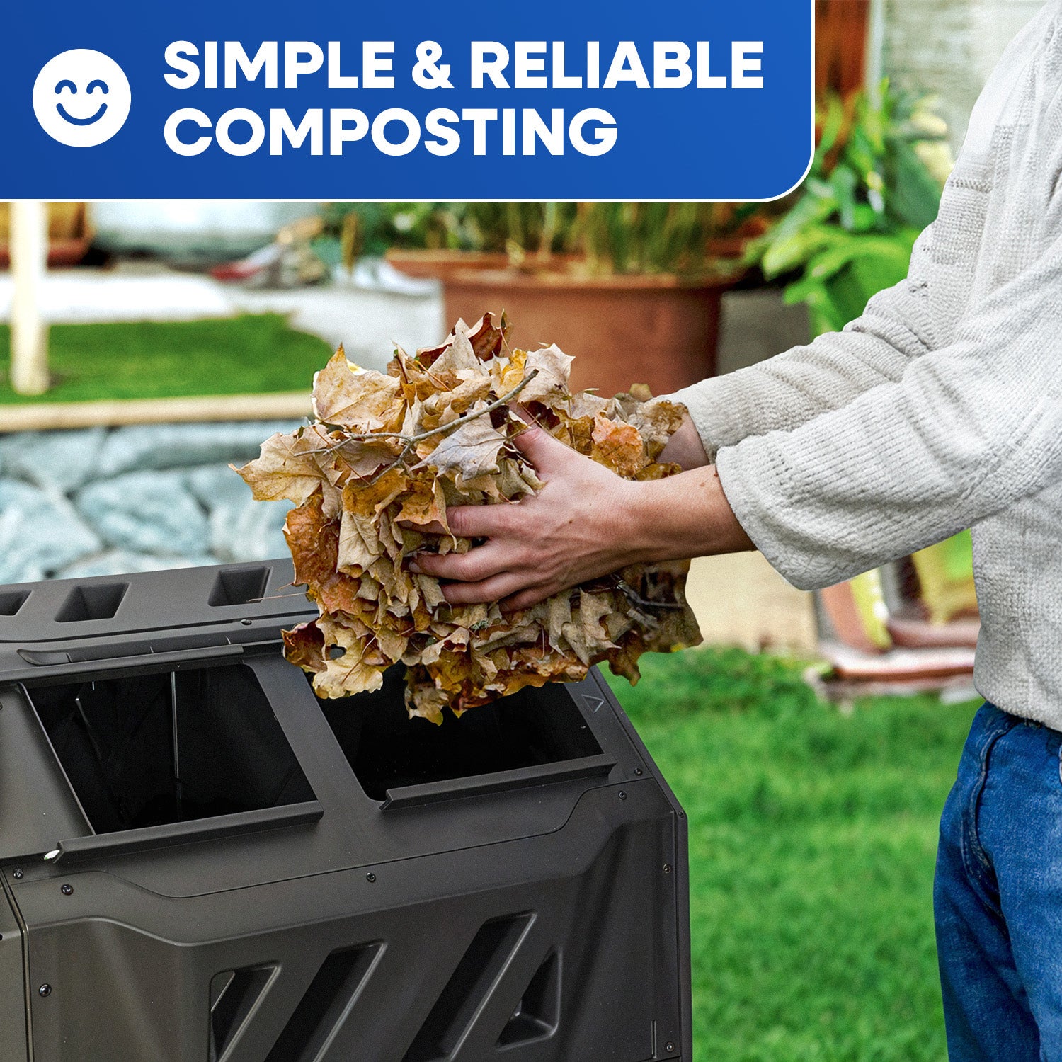 43 Gal Compost Bin, Black