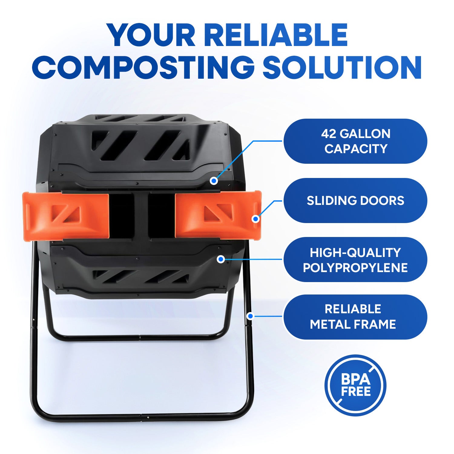 43 Gal Compost Bin, Orange