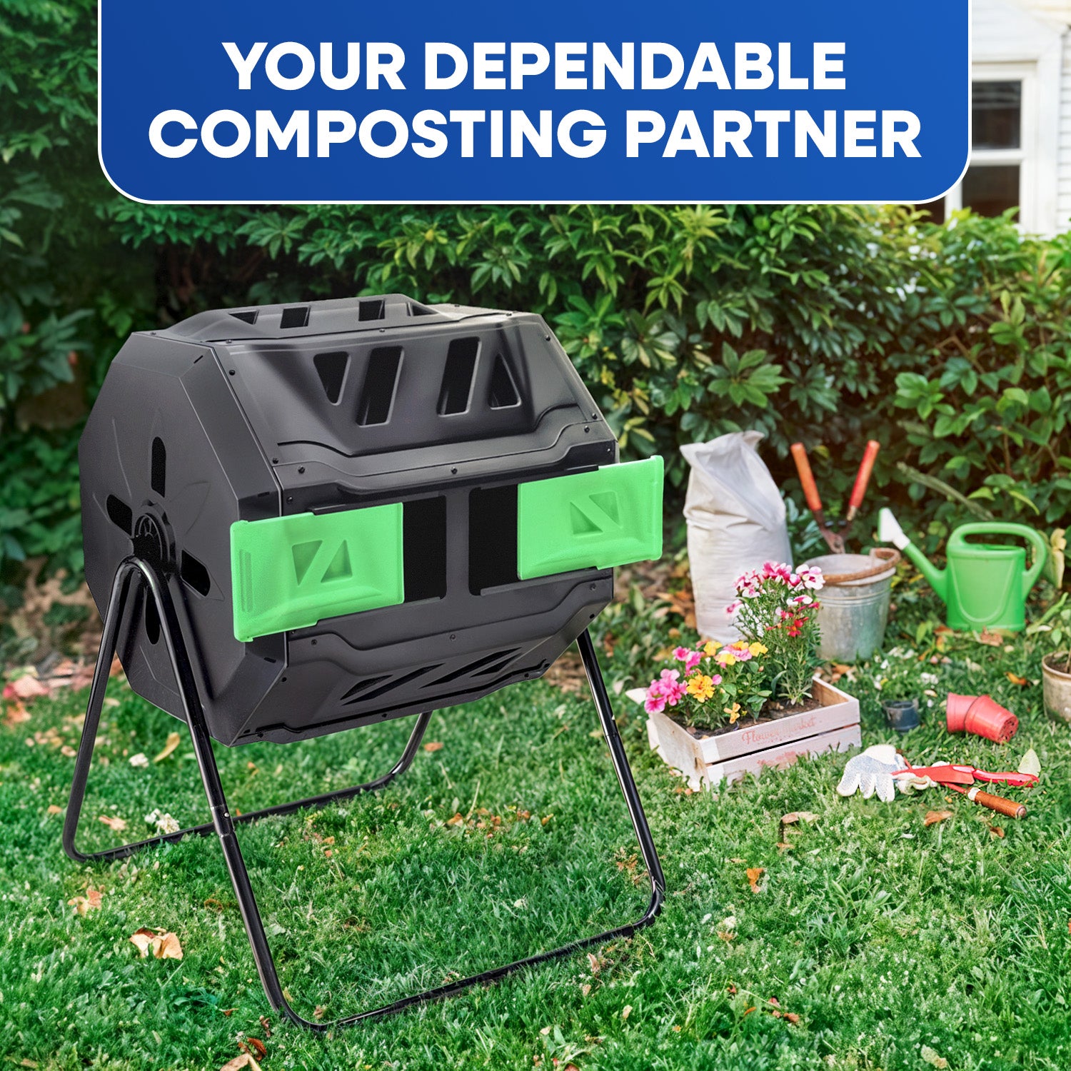 43 Gal Compost Bin, Green